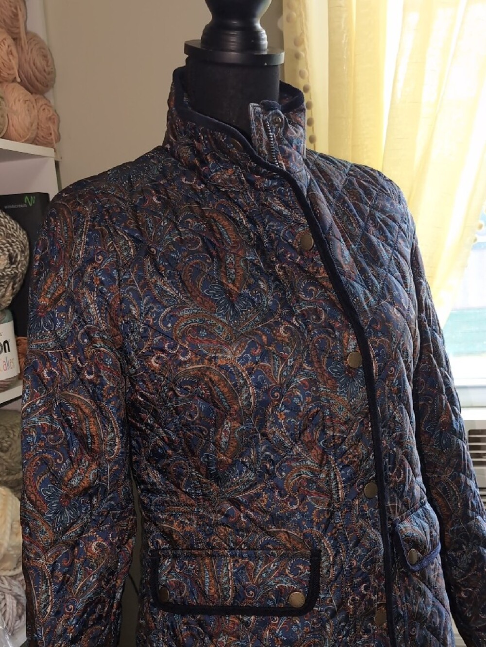 Talbots Paisley Quilted Jacket- Sz XS - Picture 5 of 14